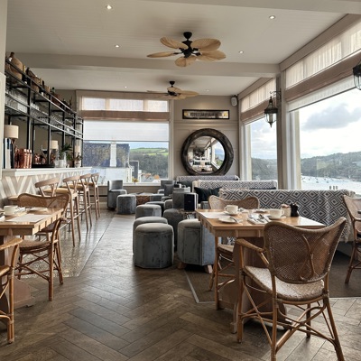 The bar and lounge at Harbour Hotel Fowey